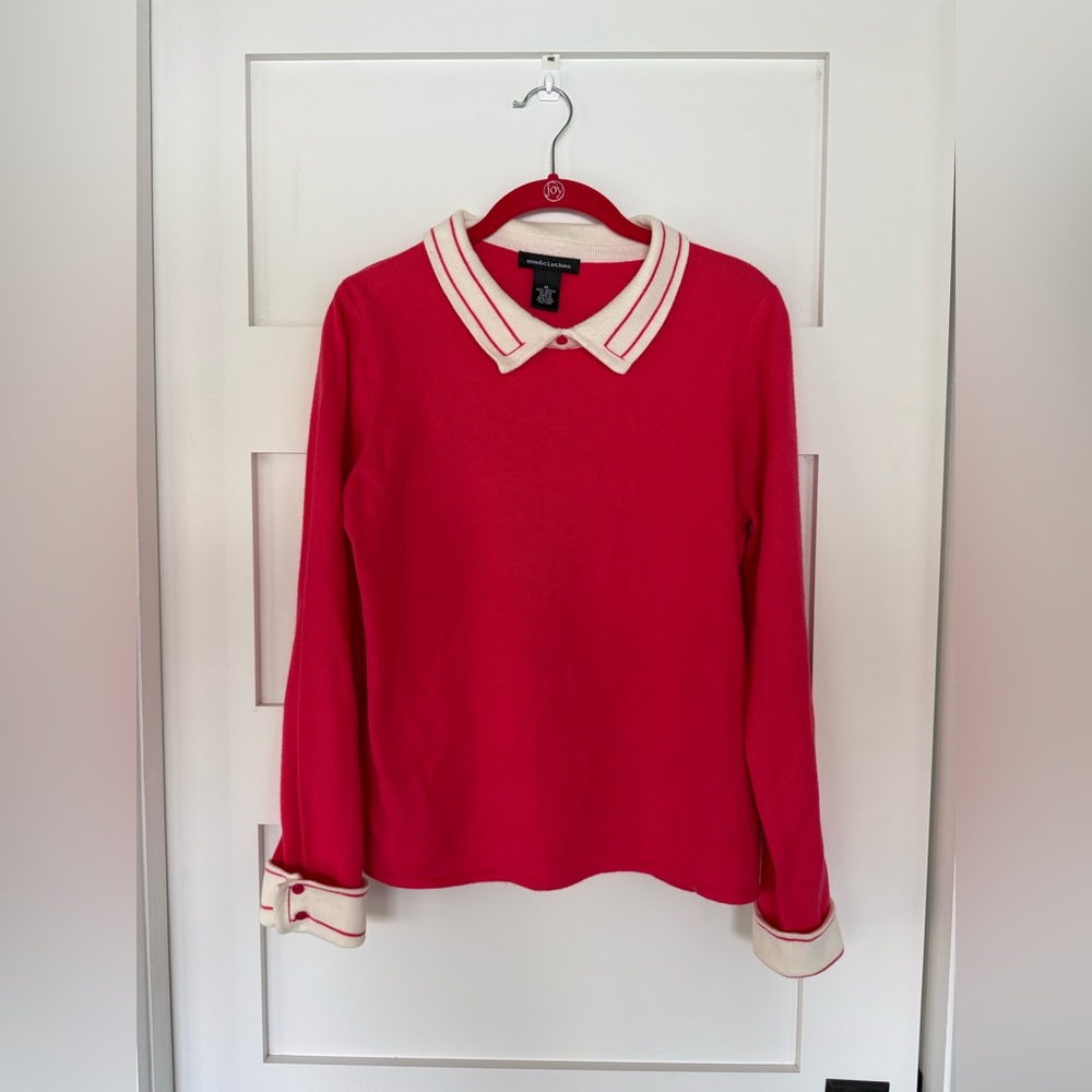 Vintage Long Sleeve Sweater with Cream Cuffs